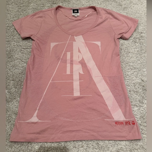 G Star Raw Women’s Pink Graphic Logo T-Shirt - Size Small - Picture 1 of 11